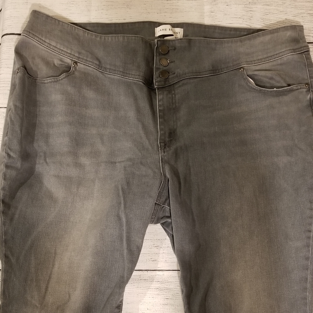 Lane Bryant size 24 faded black denim capris.
